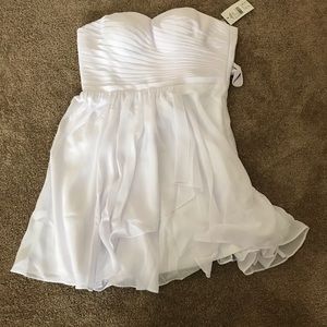 White strapless dress